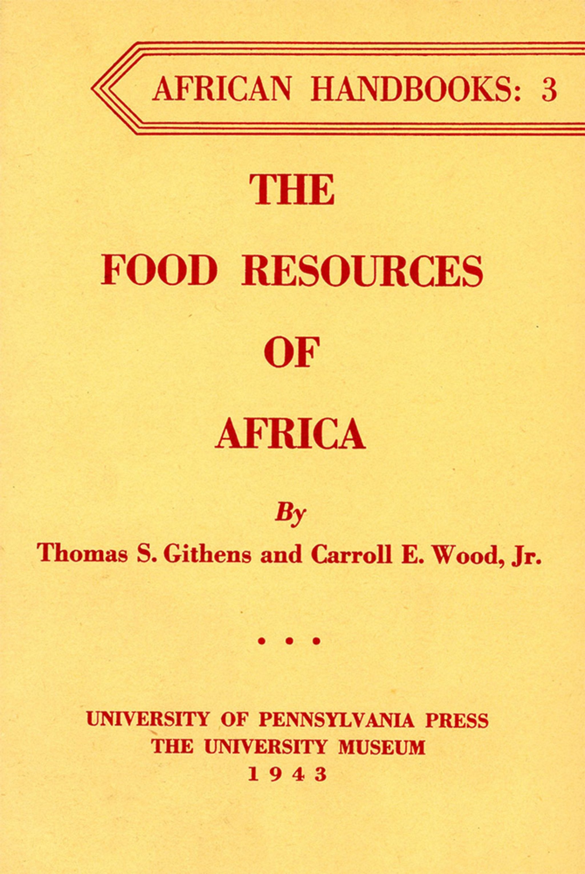Cover image for The Food Resources of Africa ISBN 9780686240877